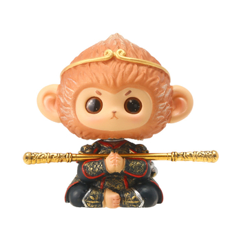 Auto ukras Monkey King Wukong – kineskog stila, izrađen od sintetičke smole, kategorija blind box, kartonsko pakiranje