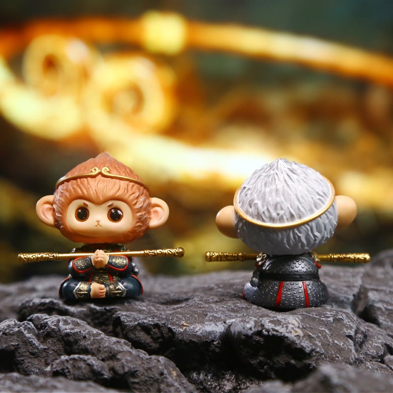 Auto ukras Monkey King Wukong – kineskog stila, izrađen od sintetičke smole, kategorija blind box, kartonsko pakiranje