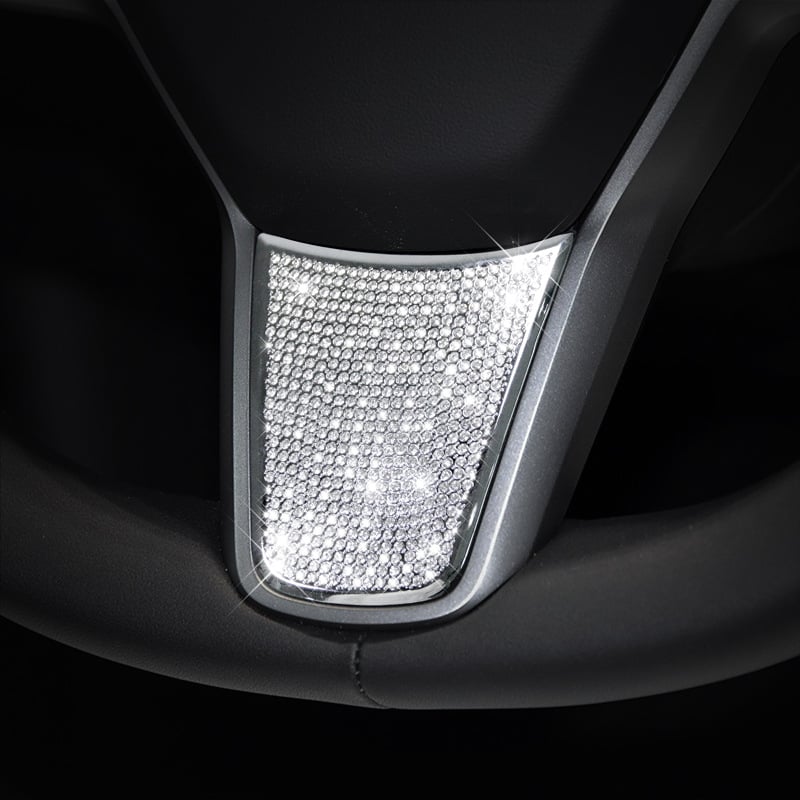 Unutarnje dekorativne naljepnice za Tesla Model 3 i Model Y — marka Yarisland, materijal: naljepnice, ukrašavanje logotipa dijamantima