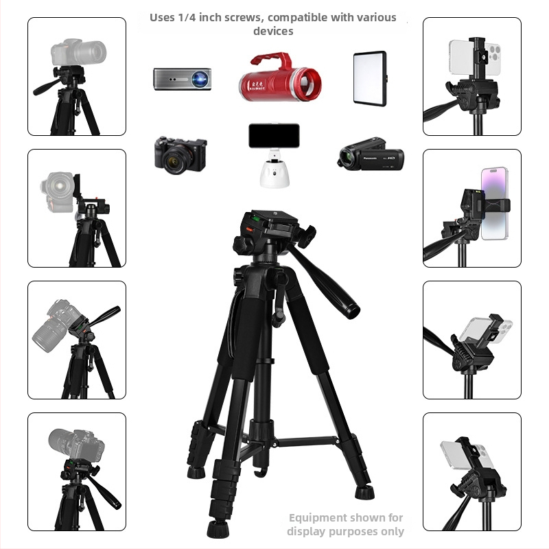Stativ Cloud Scene D-890H z hliníkovej zliatiny, PTZ 3D gimbal, 4 sekcie, doska rýchleho uvoľnenia, nosnosť 2-5 kg