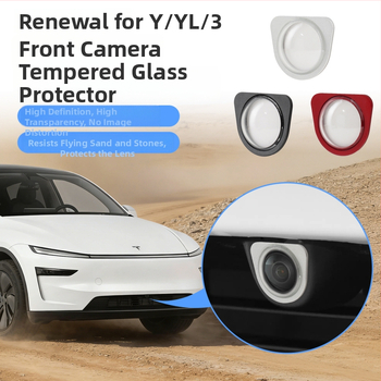 Predný ochranný kryt pre kameru z bezpečnostného skla pre Tesla Model Y, YL a Model 3 — OEM výroba, balenie kožená krabička, uvedenie 2025
