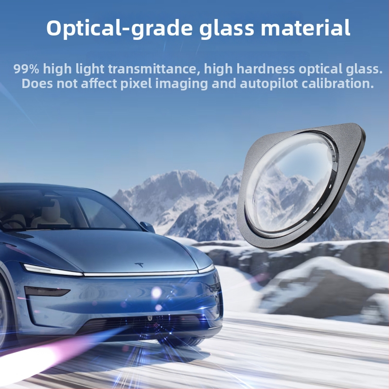 Predný ochranný kryt pre kameru z bezpečnostného skla pre Tesla Model Y, YL a Model 3 — OEM výroba, balenie kožená krabička, uvedenie 2025
