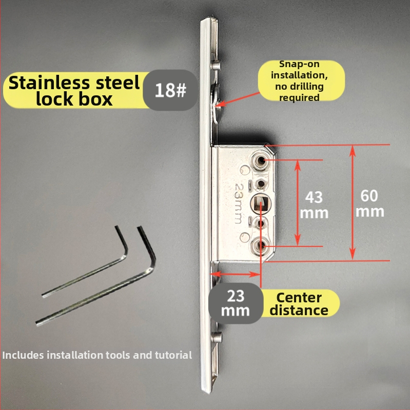 Nehrdzavejúca oceľová skrinka na zámky pre systém kovania okien a dverí – Model: Nehrdzavejúca oceľová skrinka na zámky, Kód: F78788mm7tmm76
