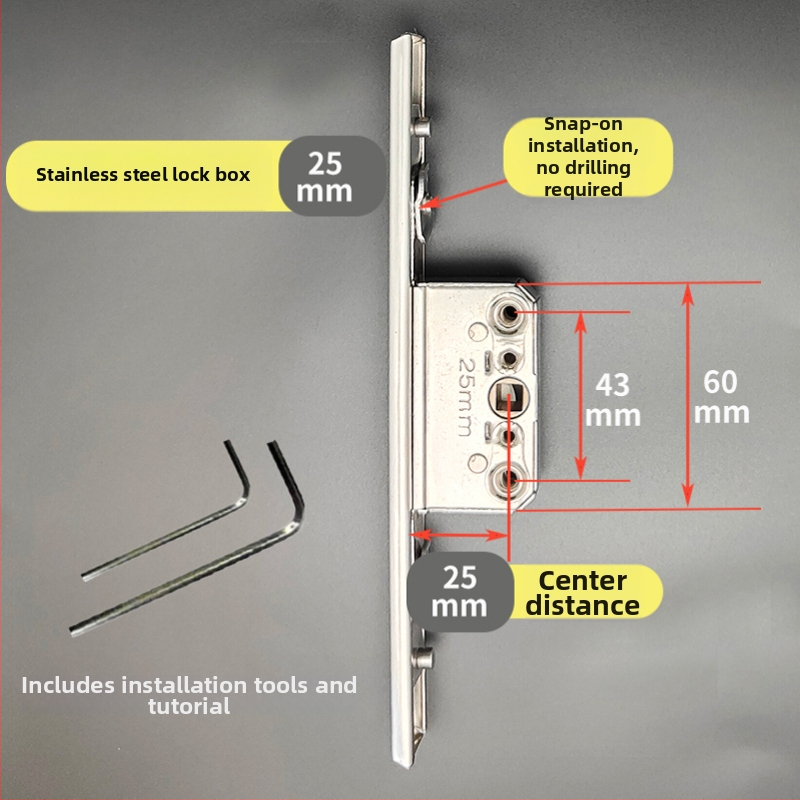 Nehrdzavejúca oceľová skrinka na zámky pre systém kovania okien a dverí – Model: Nehrdzavejúca oceľová skrinka na zámky, Kód: F78788mm7tmm76
