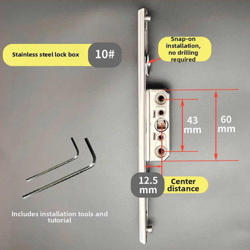 Nehrdzavejúca oceľová skrinka na zámky pre systém kovania okien a dverí – Model: Nehrdzavejúca oceľová skrinka na zámky, Kód: F78788mm7tmm76
