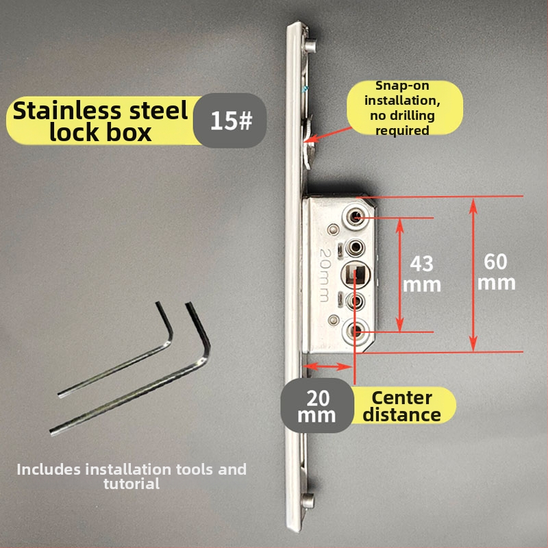 Nehrdzavejúca oceľová skrinka na zámky pre systém kovania okien a dverí – Model: Nehrdzavejúca oceľová skrinka na zámky, Kód: F78788mm7tmm76