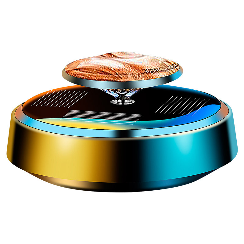 Napelemes autó illatosító dísz, függőlegesen forgó dizájnnal, fém tartó; 10-20 ml kapacitás; Ocean Osmanthus Cologne illat; dekoráció és szageltávolítás funkció; párologási idő 61-90 nap