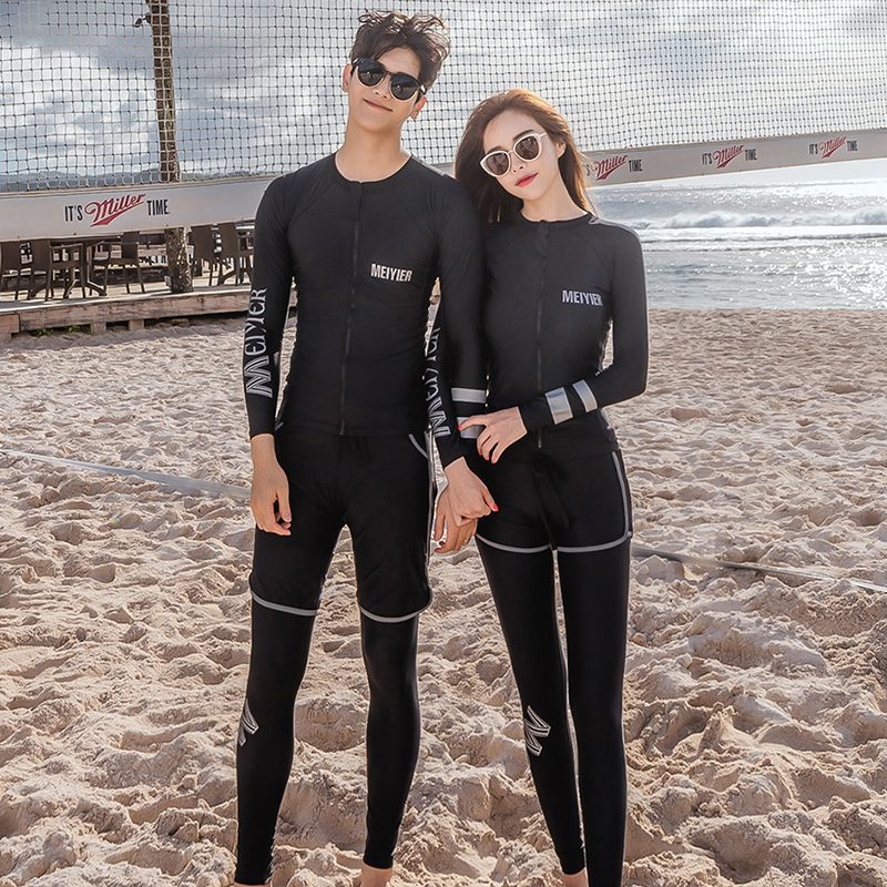Odrasli par: trodijelni kupaći set s dugim rukavima, zaštita od sunca, brzo sušenje, za surfing i snorkeling