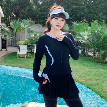 Dugački rukavi, plus veličine ženski ronilački kostim s jastučićima za prsa, najlon 85%, za plivanje i ronjenje