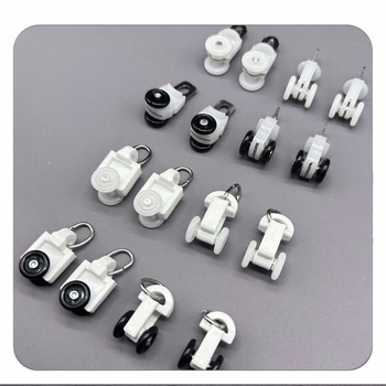 Комплект ролки за завеси по релса — пластмаса и неръждаема стомана, персонализируем, модерен минималистичен стил