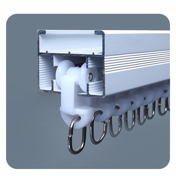 Комплект ролки за завеси по релса — пластмаса и неръждаема стомана, персонализируем, модерен минималистичен стил