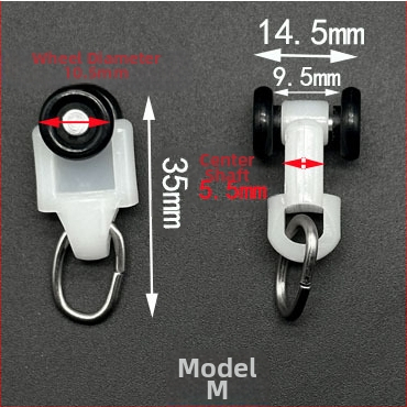 Sada kolies na závesovú lištu — plast a nerezová oceľ, prispôsobiteľná, moderný minimalistický štýl