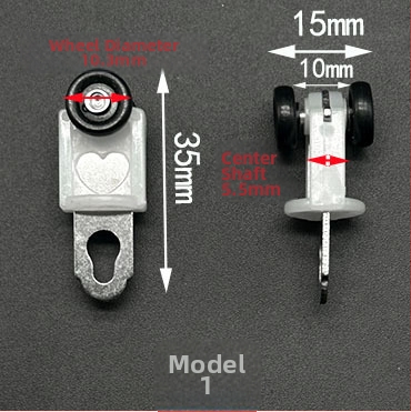 Sada kolies na závesovú lištu — plast a nerezová oceľ, prispôsobiteľná, moderný minimalistický štýl
