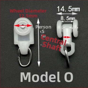 Sada kolies na závesovú lištu — plast a nerezová oceľ, prispôsobiteľná, moderný minimalistický štýl