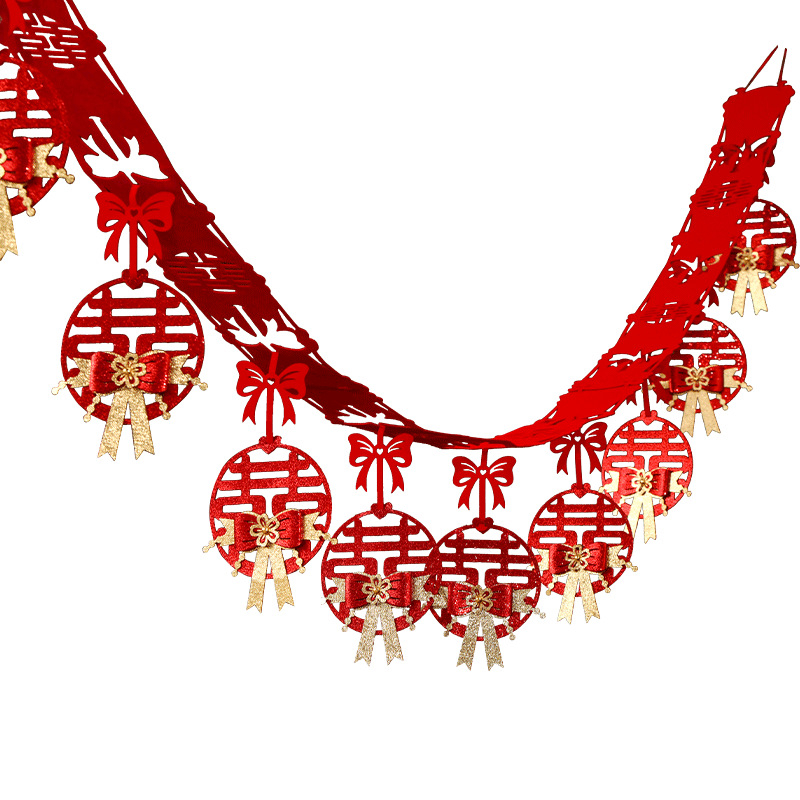 Set svadbene dekoracije za spavaću sobu i dnevni boravak s girlandama s znakom Xi – stropni ukras od trake