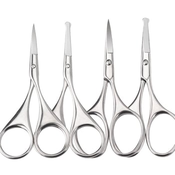 Комплект ножици за подстригване от неръждаема стомана: за вежди, нос и брада
