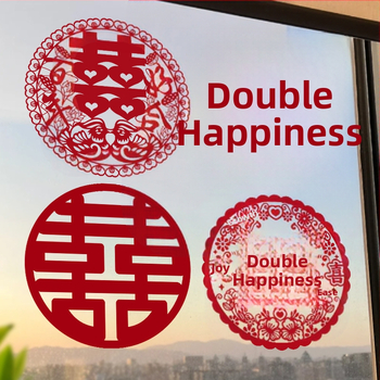 Svadobná elektrostatická nálepka na okno (PVC, Taocai, Nie je dovážaná, Kategória: Šťastné slovo)