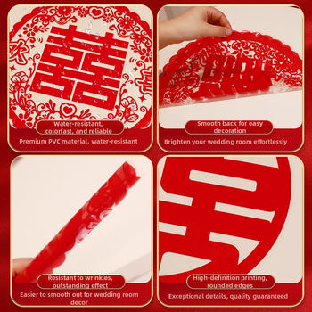 Svadobná elektrostatická nálepka na okno (PVC, Taocai, Nie je dovážaná, Kategória: Šťastné slovo)