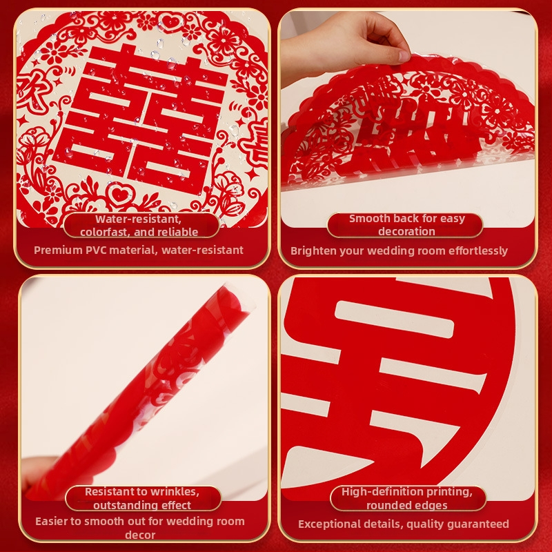 Svadobná elektrostatická nálepka na okno (PVC, Taocai, Nie je dovážaná, Kategória: Šťastné slovo)