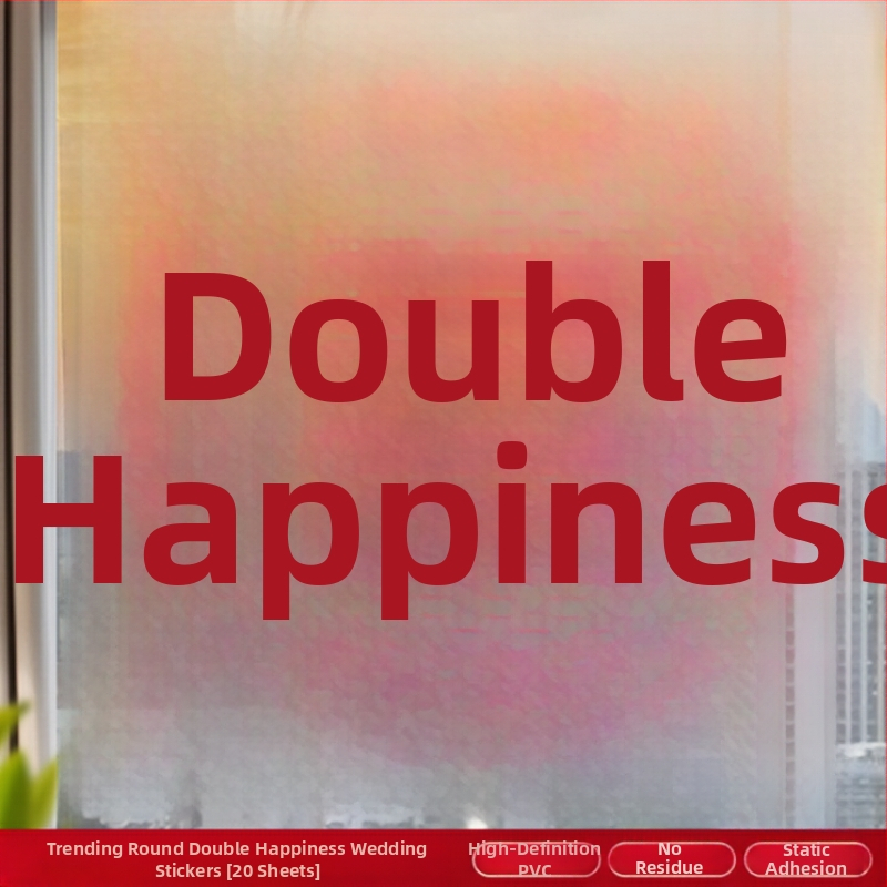Svadobná elektrostatická nálepka na okno (PVC, Taocai, Nie je dovážaná, Kategória: Šťastné slovo)