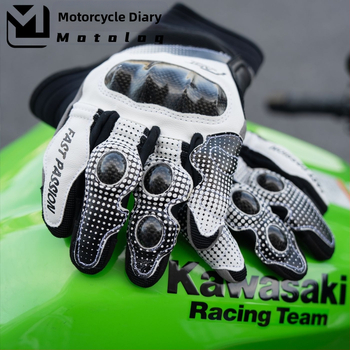 Mănuși pentru motocicletă din fibră de carbon, unisex, pentru toate anotimpurile, stil cavaler, reflectorizante pentru rularea nocturnă