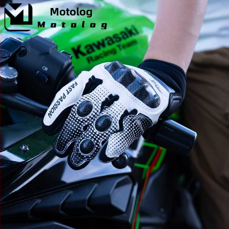 Mănuși pentru motocicletă din fibră de carbon, unisex, pentru toate anotimpurile, stil cavaler, reflectorizante pentru rularea nocturnă