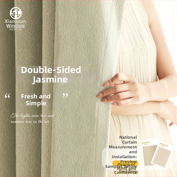 Dvojstranné Chenille závesy s motívom jazmín, Francúzsky štýl ľahký luxus, Vysoké tiene 71–99%, do obývačky a spálne