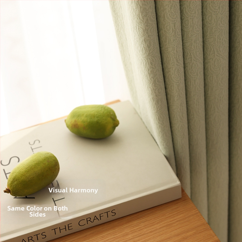 Dvojstranné Chenille závesy s motívom jazmín, Francúzsky štýl ľahký luxus, Vysoké tiene 71–99%, do obývačky a spálne