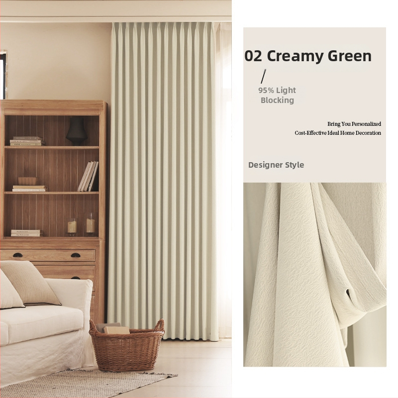 Dvojstranné Chenille závesy s motívom jazmín, Francúzsky štýl ľahký luxus, Vysoké tiene 71–99%, do obývačky a spálne