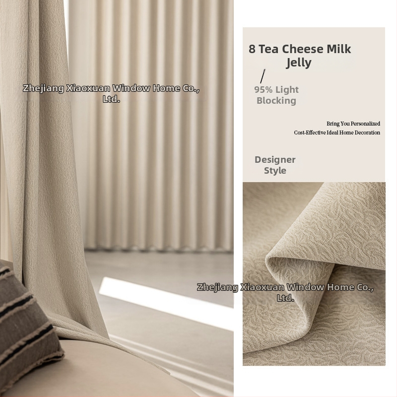 Dvojstranné Chenille závesy s motívom jazmín, Francúzsky štýl ľahký luxus, Vysoké tiene 71–99%, do obývačky a spálne