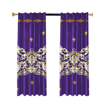 Závesy do obývačky, bez vŕtania, polyesterový potlačený materiál, čiastočné zatienenie 40–70%, štýl juhovýchodnej Ázie