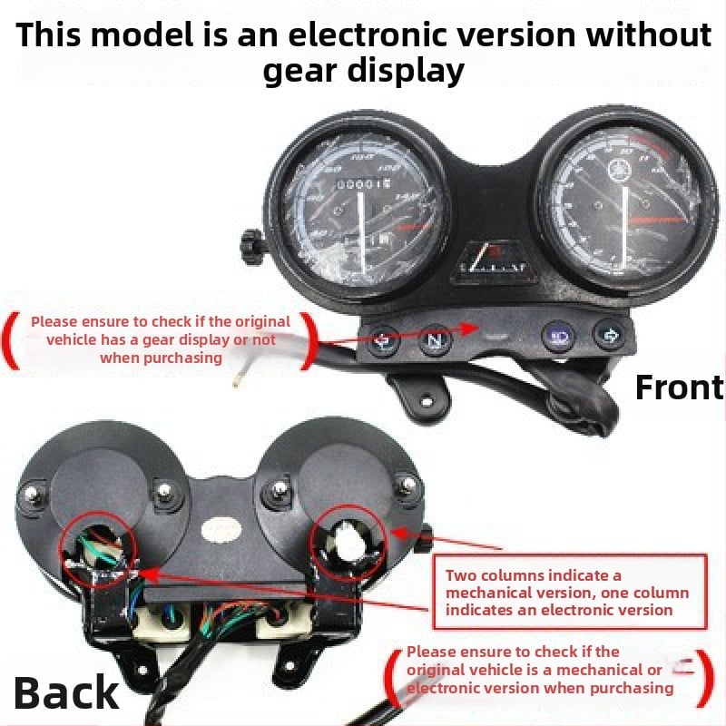 Mojelong инструментен панел за мотоциклет Tianjian YBR125 — механико-електронен комплект с запалване, индикатори, осветление на таблото и одометър