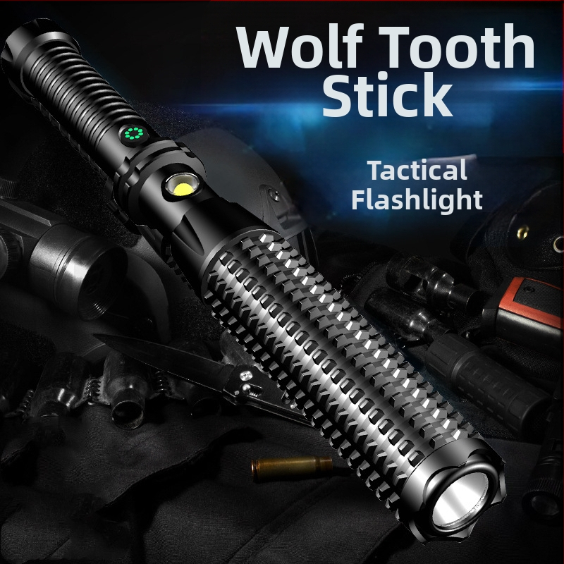 LED baterka pre sebaobranu s COB a 3W LED (3W + COB; batéria 18650 800 mAh; 360° otáčanie; ručné poháňanie)