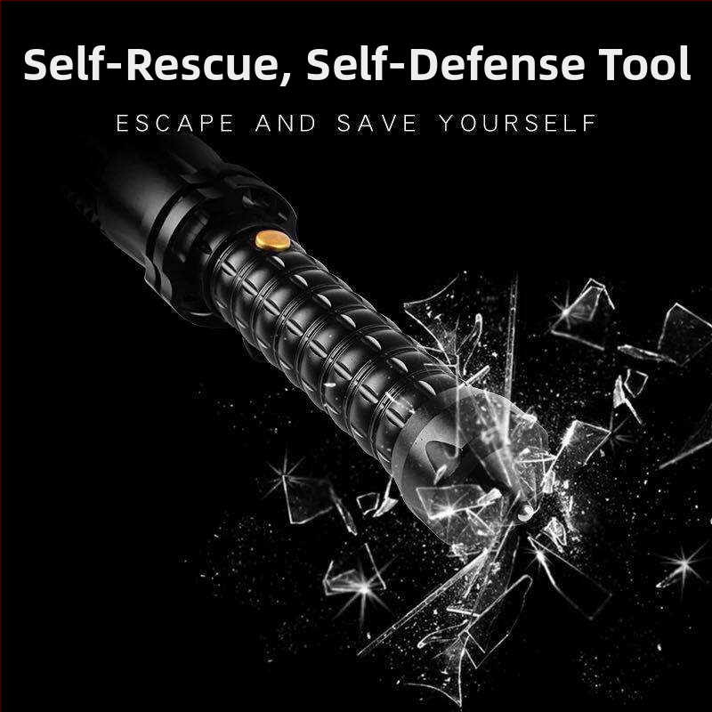 LED baterka pre sebaobranu s COB a 3W LED (3W + COB; batéria 18650 800 mAh; 360° otáčanie; ručné poháňanie)