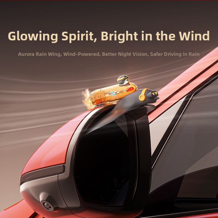 Zadné spätné zrkadlo dažďová ochrana, svietiaca veterná ochranná lišta, dekor auta; Materiál: PP/PC/PVC; Lepenie: Lepidlo; Spracovanie a prispôsobenie: Áno