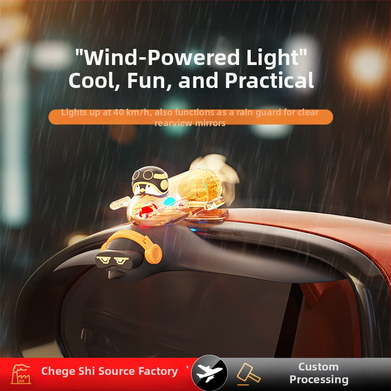 Zadné spätné zrkadlo dažďová ochrana, svietiaca veterná ochranná lišta, dekor auta; Materiál: PP/PC/PVC; Lepenie: Lepidlo; Spracovanie a prispôsobenie: Áno