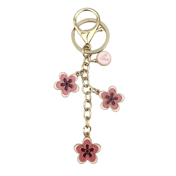 Kulcstartó gradient virág- és betűdesignnal, cinkötvözet, irodai stílus, táskadísz és autókulcs-lánc, ajándék