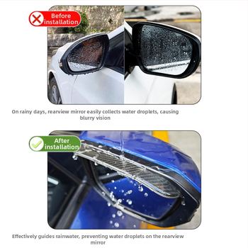 Carfu ABS hátsó visszapillantó tükör esővédője, ragasztós telepítés, 2 db, általános autómodellekhez