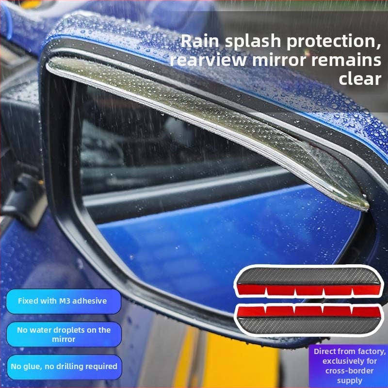 Carfu ABS hátsó visszapillantó tükör esővédője, ragasztós telepítés, 2 db, általános autómodellekhez