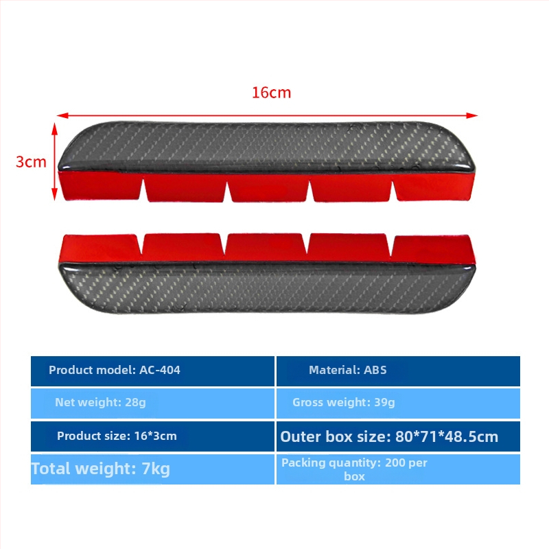 Carfu ABS hátsó visszapillantó tükör esővédője, ragasztós telepítés, 2 db, általános autómodellekhez