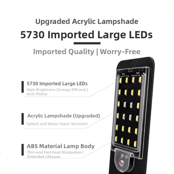 X5 LED klip lamp za akvarij s visokim jasom, plavo-bijela svjetlost, tanak dizajn, za male akvarije