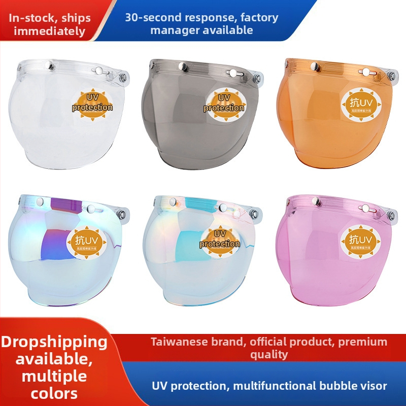 Bubble zrkadlový štít pre prilbu na motorke - UV ochrana, ochrana očí, ochrana proti piesku, Značka JEF, Model JEF