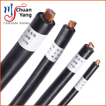 Meďový kábel pre ponornú pumpu, 1/3 jadra, olejodolný PVC plášť, -40 až 70°C, prierez 1.5–300 mm²