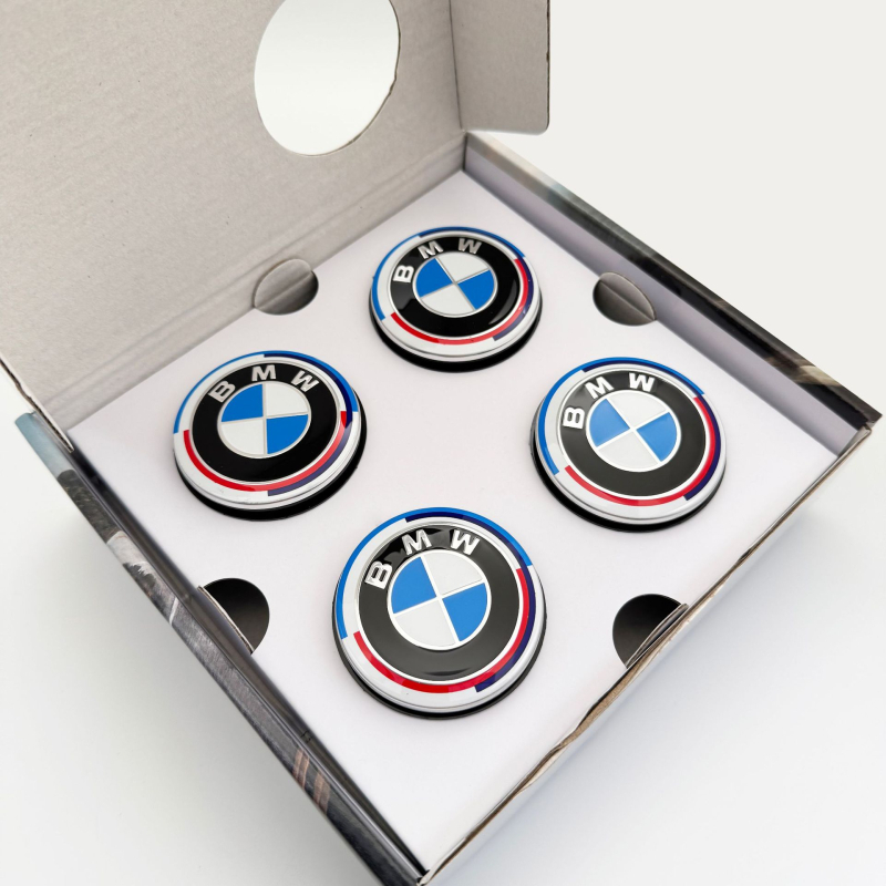 BMW централна капачка с лого за 50-годишнина – съвместно издание за X1 X3 X5 X6 X7, пластмасова, произход Гуандун, персонализируема