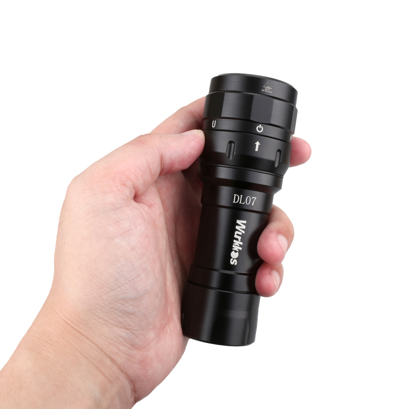 WURKKOS DL07 Lanternă de scufundări, aliaj de aluminiu, 3000 lumeni, iluminare infraroșie, personalizare disponibilă