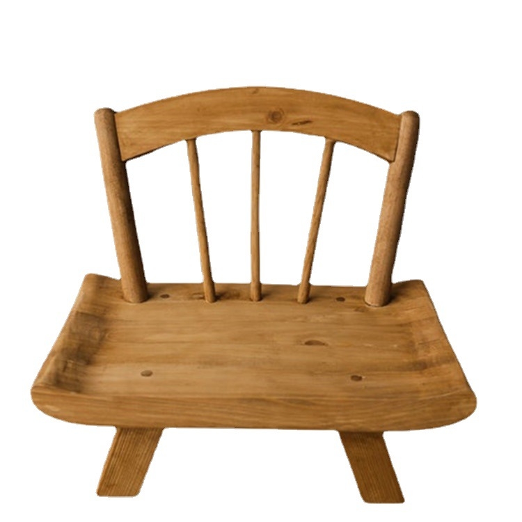 Prop fotografic pentru nou-născuți: scaun din lemn, model demontabil, 1,2 kg, pentru ședințe în studio – Longyi Crafts (Lemn; Model demontabil; 1,2 kg; Utilizare în studio)
