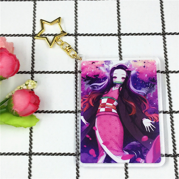 Demon Slayer akrilni ključni lanac – Tanjiro, Nezuko, Giyu – anime stil, unisex (akril, tiskano logotip, mogućnost prilagodbe)
