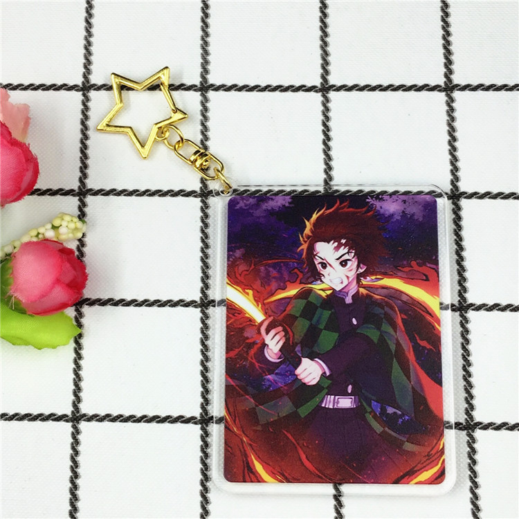 Demon Slayer akrilni ključni lanac – Tanjiro, Nezuko, Giyu – anime stil, unisex (akril, tiskano logotip, mogućnost prilagodbe)