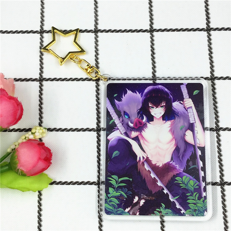Demon Slayer akrilni ključni lanac – Tanjiro, Nezuko, Giyu – anime stil, unisex (akril, tiskano logotip, mogućnost prilagodbe)