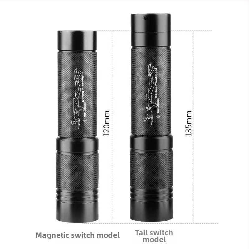 Podvodna profesionalna svjetiljka za ronjenje – aluminijska legura, LED, 10W, 1200 mAh, domet 100–200 m
